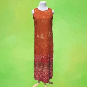 Rare vintage Orange and red ombré maxi dress